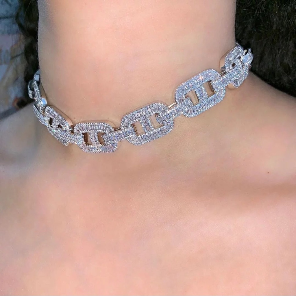 Fashion 14kt Gold Plated Baguettes Gucci Choker